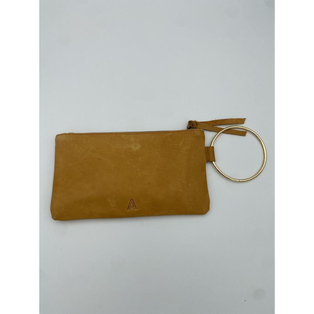 ABLE Mare Leather Ring Clutch in Cognac
